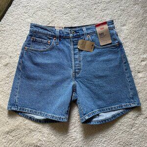 NWT Levi's 501 High Rise Mid Thigh Stretch Shorts Size 26